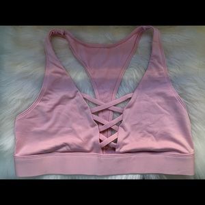 Pink Victoria’s Secret sports bra